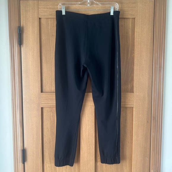 Spanx Black Faux Leather Striped Pull On Jogger Pants size XL - Picture 5 of 14